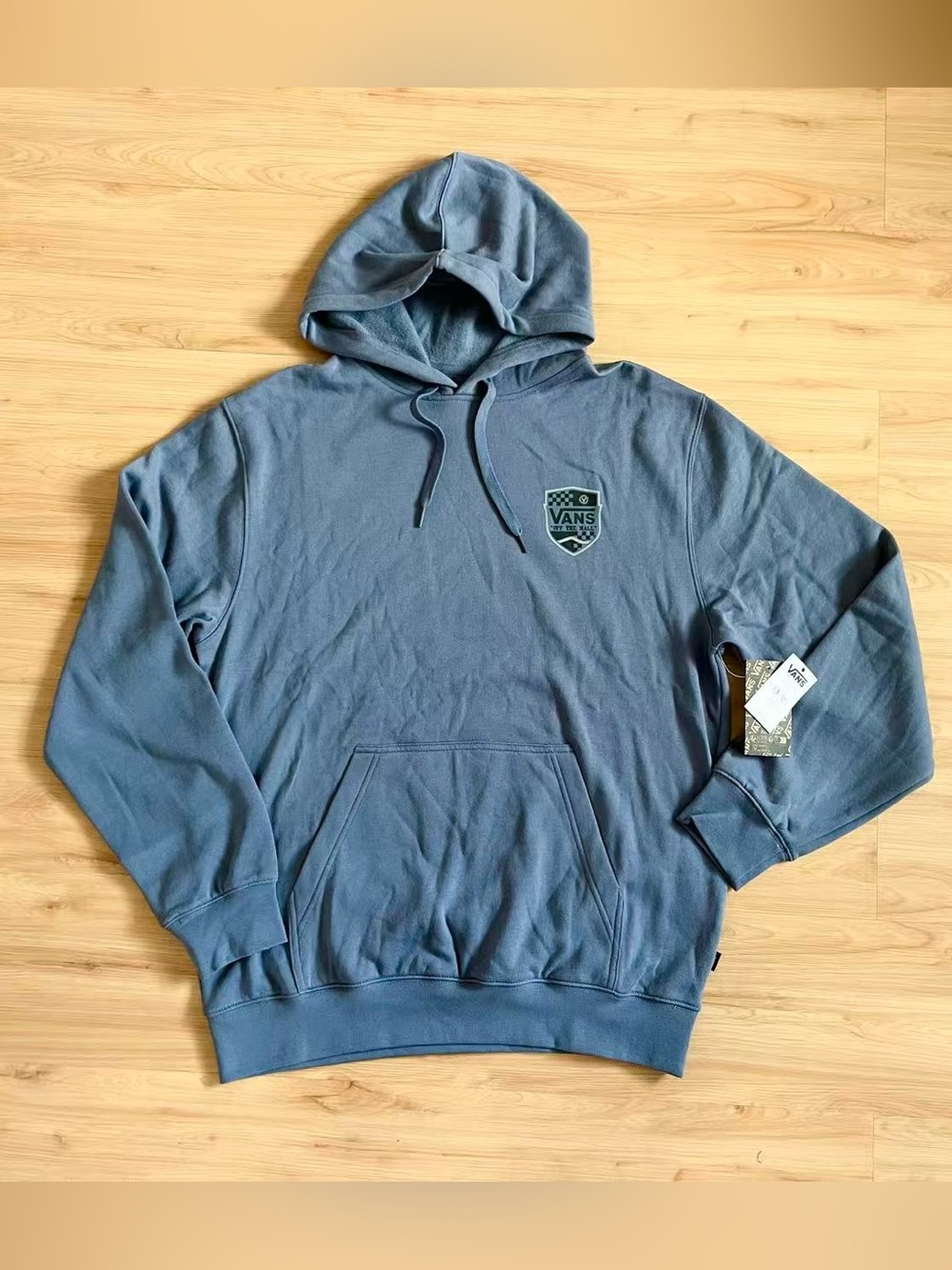 Vans Off The Wall Hoodie Blue Pullover Sweatshirt Checker
Logo Streetwear Men L